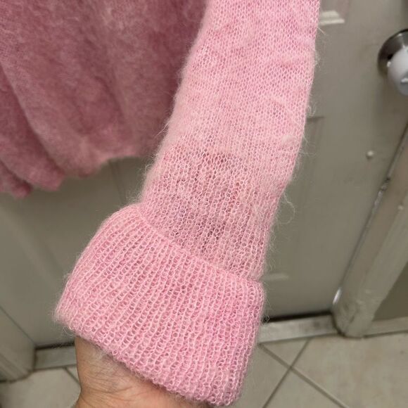 Gretchen Scott Women's Pink Wool Blend Fuzzy Sweater Size M - Picture 6 of 7